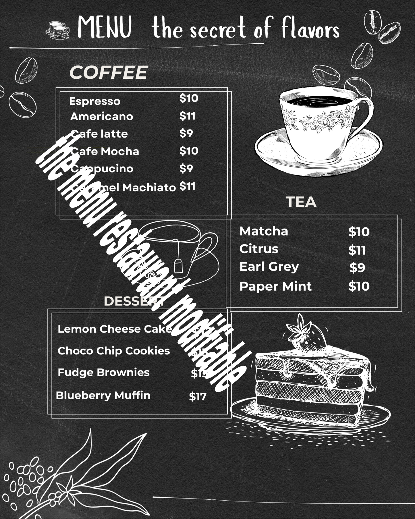 menu restaurant - TheMenuRestaurantModifiable