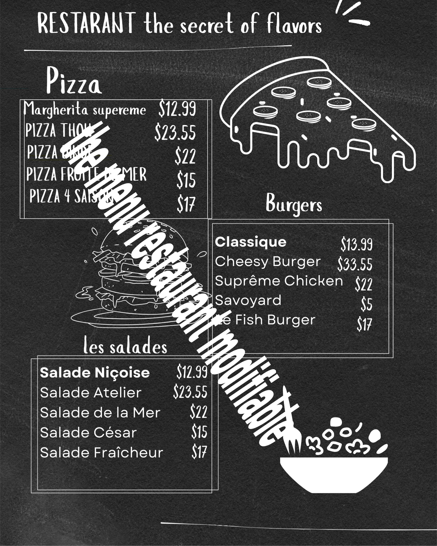menu restaurant - TheMenuRestaurantModifiable